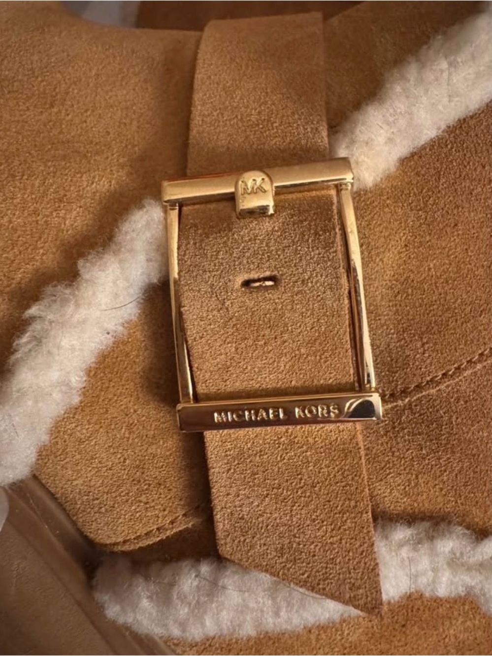 Michael Kors Tan Suede Shearling-Trim Winter Boots - Picture 8 of 10